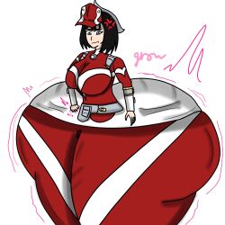 black_hair blue_eyes boku_no_hero_academia my_hero_academia yui_kodai kodai_yui boobs big_breasts big_ass big_thighs butt ass thick_thighs hyper hyper_ass butt_expansion ass_expansion mad pouting looking_back expansion inflation butt_inflation