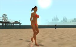 3d 3dcg bare_shoulders cleavage collarbone edited_screencap female female_focus female_only ferris_wheel filtered game_mod game_screenshot grand_theft_auto grand_theft_auto:_san_andreas huge_breasts j.c_denton_(makc) mature_female navel npc red_bikini rockstar_games source_request summer sunglasses_on_head tagme unbothered unnamed_character