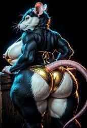 1girls ai_generated animated anthro ass_focus back_view big_ass big_breasts bouncing_ass ear_piercing erect_nipples female from_behind furry furry_female gold_bikini huge_ass huge_breasts jiggle jiggling_ass looking_back mustardshark nipple_bulge no_sound rat rat_ears rat_girl rat_tail rear_view solo tagme thick_thighs twerking video