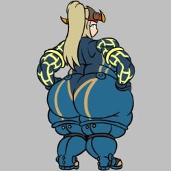 ass_bigger_than_head ass_focus ass_jiggle ass_slap bel_(beltorchika12) beltorchika12 big_ass big_butt blinking blonde_female blonde_hair blue_bodysuit blue_eyes bodysuit fat_ass fat_thighs female female_focus female_only female_pred gif headpiece huge_ass jiggle overweight overweight_female ponytail ponytail_(hair) post_vore post_vore_weight_gain rsbh_(artist) sequence_parts slapping_own_ass slapping_own_butt thick_thighs vore vore_belly weight_gain