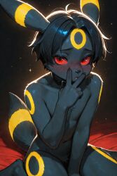 1boy ai_generated anthro_male black_fur black_hair canid cid_(scorpianpp) dog_boy generation_2_pokemon male original_character pokemon pokemon_(species) red_eyes scorpianpp self_upload short_hair stable_diffusion umbreon