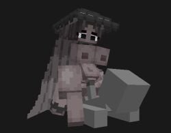 3d black_eyes black_hair blockbench doodle_world figura green_skin grey_body hat humanized long_hair minecraft mourveil mushroom mushroom_girl mushroom_humanoid notaorange13_(artist) nude roblox roblox_game sad self_upload 1boy anonymous_male sex penis