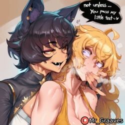1girl 1futa milf kali_belladonna rwby futanari rape image_set caption comic_page comic text patreon image 2026 ai_generated mr_graaves long_hair breasts open_mouth short_hair large_breasts blonde_hair multiple_girls black_hair animal_ears cleavage jewelry purple_eyes yellow_eyes ahoge earrings sweat cat_ears looking_at_another english_text speech_bubble yuri watermark piercing patreon_username patreon_logo yang_xiao_long