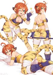 1girls ass breasts breath_of_fire cleavage clothing female female_only iwbitu katt looking_at_viewer looking_back solo