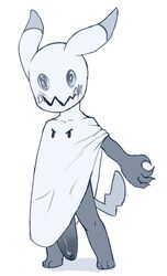 1boy 3_toes 4_fingers anthro anthrofied big_penis cape claws cloak clothed clothing erection eye_contact fairy feet foreskin ghost hi_res huge_penis hyper hyper_penis large_penis littlerager long_penis looking_at_viewer male male_only mimikyu monochrome nintendo partially_clothed penis pokémon_(species) pokemon pokemon_sm pose sketch standing video_games