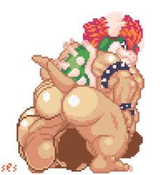 2019 animated anthro ass backsack balls big_balls bouncing_balls bowser bracelet claws digital_media_(artwork) gif hair horn huge_balls jewelry koopa looking_at_viewer looking_back loop male male_only mario_(series) nintendo perineum pixel_art rear_view red_hair reptile sagging_balls scalie ses_vanbrubles sharp_teeth solo spiked_bracelet spikes swinging_balls teeth transparent_background video_games