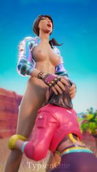 2girls 3d abs breasts cunnilingus eating_pussy eyes_closed fortnite headhunter_(fortnite) holding_head jacket jacket_open moaning moaning_in_pleasure public public_nudity public_sex rox_(fortnite) tagme typsenone yuri