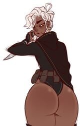 1boy 2019 ass big_ass dark-skinned_femboy dark-skinned_male dark_skin earrings femboy girly male male_only mitarashi rhodri_(mitarashi) solo thick_thighs wide_hips