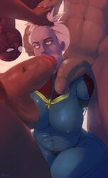 1girls 2d 4boys ant-man ant-man_(series) artist_name avengers balls big_breasts big_penis blonde_hair breasts captain_marvel carol_danvers clothed_female_nude_male clothing dark-skinned_male dark_skin erection fellatio female foreskin hair heckincerbskies huge_penis human interracial iron_lad large_breasts large_penis light-skinned_female light-skinned_male light_skin male marvel marvel_comics multiple_boys multiple_penises nathaniel_richards nick_fury oral penis peter_parker scott_lang spider-man spider-man_(series) straight straight_hair sucking thick_penis threesome uncut uniform voluptuous