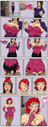 1boy1girl 1girls 2015 2boys absurd_res absurdres balls balls_in_panties bare_shoulders before_and_after bimbo blue_hair blush blushing breasts brown_hair bulge cleavage clothing comic commission corruption crossdressing curvy diggerman digital_media_(artwork) drag_queen draggification dress earrings eye_roll female flaccid flat_chest flat_chested ftm_transformation gender_transformation genderswap_(ftm) glasses hand_on_hip happy_trance heart hi_res highres human human_only jeans leggings licking_lips lipstick looking_down makeup male male_with_female male_with_male mascara medium_breasts necklace open_mouth original panties panty_bulge penis penis_growth penis_in_panties penis_under_clothes penis_under_skirt pink_hair pink_lipstick red_hair rule_63 sequence simple_background skirt slime story_in_description sweat symbiote talking tongue tongue_out transformation trap