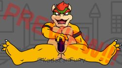 16:9 3_fingers animal_genitalia animated anthro ass bowser chubby_male claws closed_eyes dildo dildo_in_pussy dildo_insertion father feet fingers genital_slit genitals hair horn kodafurrzan koopa male male/male mario_(series) muscular nintendo open_mouth overweight parent penetration red_eyes red_hair scalie sex_toy sex_toy_in_pussy sex_toy_insertion short_playtime slit solo teeth vaginal_penetration video_games widescreen yellow_body