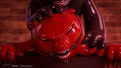 16:9 3d_(artwork) ball_gag bondage bound digital_media_(artwork) dreamworks felid female furry gag hi_res kung_fu_panda male mammal master_tigress pantherine rubber rubber_(artist) tao_(rubber) tiger