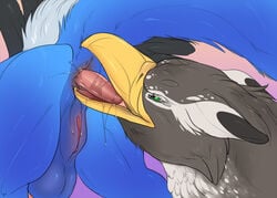 anal ass avian balls beak bodily_fluids cuntboy drooling duo feathers feral fluffy fluffy_tail full-package_cuntboy gryphon herm hermaphrodite intersex issira_(threis) male maleherm multi_genitalia oral penetration penis pussy qwertydragon rimming saliva sex skolyt tongue tongue_out