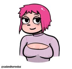 pink_hair ramona_flowers sadandhornydog scott_pilgrim sweater