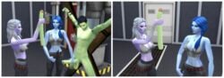 1boy 2019 2girls 3d alien alien_girl angry beard big_penis black_hair blue_hair blue_skin boots brown_hair castrated castration clothed_female_nude_male cock_and_ball_torture control_panel curvy cutting devious_desires deviousdesires erect_nipples erection female femdom fight glande grabbing grabbing_penis gray_hair green_skin indoors knife long_hair long_penis male malesub matrixsims penectomy penis_awe purple_skin restrained tattoo testicles the_sims the_sims_4 tied tied_feet tied_hands top torture trio