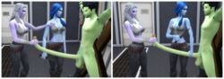 1boy 2019 2girls 3d alien alien_girl angry beard big_penis black_hair blue_hair blue_skin boots brown_hair castration clothed_female_nude_male cock_and_ball_torture control_panel curvy devious_desires deviousdesires erect_nipples erection female femdom fight glande grabbing grabbing_penis gray_hair green_skin imminent_castration indoors knife long_hair long_penis male malesub map matrixsims penis_awe purple_skin scared straight tattoo testicles the_sims the_sims_4 tied tied_feet tied_hands top torture trio warrior