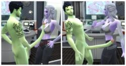 1boy 1girls 2019 3d alien alien_girl angry beard big_penis black_hair blue_hair blue_skin boots brown_hair clothed_female_nude_male cock_and_ball_torture control_panel curvy devious_desires deviousdesires duo erect_nipples erection female fight glande gray_hair green_skin indoors long_hair long_penis male map matrixsims outercourse paizuri posing purple_skin slap testicles the_sims the_sims_4 top warrior