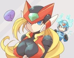 artist_request big_breasts bliss_zero blonde_hair mega_man mega_man_zero rockman rule_63 x_(mega_man) zero_(mega_man)