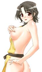 apron breasts large_breasts milf naked_apron pointy_chin sideboob to_heart_(series) to_heart_2 unagimaru yuzuhara_haruka