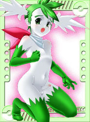 1boy anthro darekawa-iwanai furry humanized male male_only nintendo penis pokemon pokemon_(species) pokemon_dppt shaymin shaymin_(sky_form) solo testicles