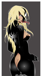 1girls anus artist_request ass blonde_hair dat_ass female gwen_stacy gwen_stacy_(classic) gwenom marvel she-venom solo spider-man_(series) straight_hair symbiote venom_(marvel)