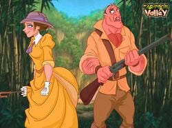 cartoonvalley.com clayton disney edwardian female jane_porter male tarzan_(1999_film) yellow_dress zolushka