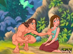 canon_couple cartoonvalley.com disney female husband husband_and_wife jane_porter male penis tarzan_(1999_film) tarzan_(character) testicles wife zolushka