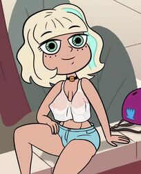 accurate_art_style breasts_visible_through_clothing choker cone_breasts disney disney_channel edit female female_only jackie_lynn_thomas jeans monkeyman_(artist) nipples perky_breasts pointy_breasts puffy_nipples sagging_breasts screenshot screenshot_edit see-through solo star_vs_the_forces_of_evil streaked_hair wet_t-shirt