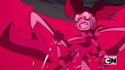 accurate_art_style alien cartoon_network crying female leg_up looking_away masturbation on_model outdoors pigtails pink_eyes pink_hair pink_skin pussy pussy_juice pussy_juice_drip pussy_juice_string shocked short_hair solo spinel_(steven_universe) standing steven_universe steven_universe:_the_movie style_parody vaginal_penetration zone