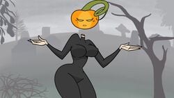 animated bouncing_breasts cute disembodied_head gollyollyoxenfree halloween jack-o'-lantern monster_girl no_sound plant_humanoid pumpkin pumpkin_head video