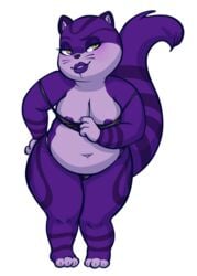 1girls anthro belly belly_button big_mouth_(tv_series) big_mouth_(universe) big_tail black_bra blush bra breasts chubby depression_kitty feline female fur furry furry_only huge_thighs lips lipstick nipple_slip nipples no_humans obese overweight purple_fur purple_lipstick seductive solo stomach stomach_bulge striped_fur tail thick thick_thighs thighs transparent_background underwear whiskers yellow_eyes