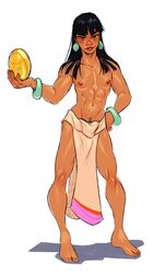 1boy ambush_(trap) androgynous bangs black_hair bracelet chel dreamworks earrings femboy genderswap_(ftm) green_earrings jewelry lips loincloth long_hair male_only mayan native_american_male nipples pubic_hair ripushko rule_63 smile solo solo_male the_road_to_el_dorado toned trap