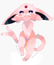 3_toes ambiguous_gender big_ears black_nose bodily_fluids drooling ears_down eeveelution espeon eye_contact feet feline feral forked_tail fur furry genital_fluids half-closed_eyes long_ears looking_at_viewer motion_lines nintendo nude omorashi open_mouth paws peeing pink_fur pivoted_ears pokémon_(species) pokemon pokemon_(species) pokemon_gsc purple_body purple_eyes purple_fur saliva shaking standing tail thin_tail toes trembling urine video_games wide_hips さたん