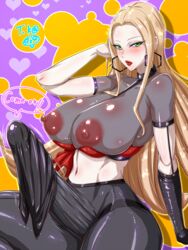 1futa alternate_version_available bare_shoulders big_breasts big_penis bimbo black_gloves blonde_hair blush bra breast_outside busty choker curvy detailed_background ear_piercing earrings elbow_gloves english_text erect_nipple erect_nipples erection eyelashes fishnet futa_only futanari gloves green_eyes hourglass_figure huge_cock human human_only intersex lipstick long_hair long_penis looking_at_viewer makeup nintendo oleana_(pokemon) pantyhose penis_in_pantyhose pokemon pokemon_ss pose posing red_lipstick see-through shiny_skin solo spread_legs spreading tenting terakinoko text voluptuous wide_hips yellow_hair