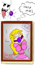 ball_gag bondage boo_(mario) distressed filled_cheeks gag gagged mario_(series) nintendo princess_peach scared thought_bubble tied_up trapped