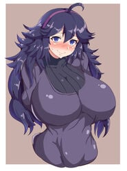 1girls alternate_breast_size bangs breasts cleavage female hex_maniac huge_breasts human long_hair nose_blush npc_trainer pokemon pokemon_xy rururu82010664