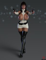 1girls 3d 3d_(artwork) aesmadaeva37 archer_(series) areola areolae black_boots boots breasts dark-skinned_female dark_skin female female_only gun high_heel_boots high_heels huge_breasts lana_kane nipples nude nudity solo thigh_boots waist_belt