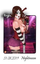 1girls beltskirt big_ass big_breasts big_butt borderlands borderlands_2 eye_contact female mad_moxxi sideskirt solo