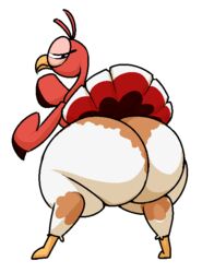 animal anthro big_ass feathers miitopia twerkey