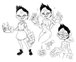 buckteeth clothed_female crash_(series) frustrated injury mhdrawin nervous nina_cortex nipples nude_female perky_breasts pussy sketch small_breasts sweating uhoh