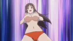 animated blush bouncing_breasts breasts breasts_out brown_eyes brown_hair buruma censored erect_nipples female gangbang gym_uniform inori_amano mou_hasama_zu_ni_ha_ira_renai mou_hasamazu_ni_wa_irarenai multiple_penises nipples pashmina penis red_buruma