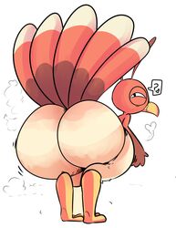 animal anthro ass avian big_ass elchilenito feathers miitopia nintendo twerkey