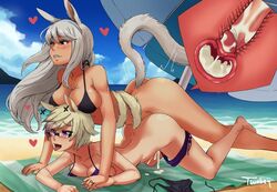 1futa 1girls animal_ears animal_humanoid ass beach big_penis bikini blush bottomless breasts catgirl cleavage cum cum_explosion cum_in_pussy cum_in_uterus cum_inside cum_overflow cumming deep_penetration doggy_style erection female female_penetrated femsub final_fantasy final_fantasy_xiv from_behind futa_on_female futa_sans_balls futadom futanari futanari_penetrating large_breasts long_penis miqo'te orgasm orgasm_face outdoors panties_around_leg penis pleasure_face pussy sex tail twobey uterus vaginal_penetration x-ray