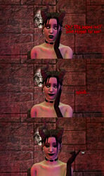 1girls 3d black_lips chair demon demon_girl garry's_mod horns left_4_dead oc ponytail recolor sassypaddy smile snap tagme