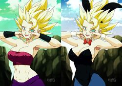 1girls blonde_hair blue_eyes cameltoe caulifla cleavage curvy dragon_ball dragon_ball_super erect_nipples female huge_areolae huge_ass huge_breasts liesday puffy_nipples thick_lips voluptuous wide_hips