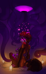 <3_eyes 10:16 ailurid anthro ass blue_sclera bodily_fluids brown_body brown_fur brown_hair candle demon digital_media_(artwork) drooling fluffy fluffy_tail fur girly hair heart hi_res horn hybrid looking_back looking_pleasured male mammal monster nipples nude orange_body orange_fur pentagram purple_background red_panda saliva simple_background sitting solo summoning_ritual sweet_bunn tentacle tongue tongue_out viperious