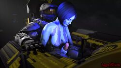 1boy 1boy1girl 1girls 3d animated armor artificial_intelligence blue_hair bob_cut breasts clothing cortana female halo halo_(series) handjob helmet human humanoid interspecies male male_human/female_humanoid master_chief no_sound penis sageofosiris short_hair tagme video