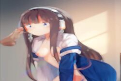 1boy 1girls animated areola azur_lane blowjob blue_eyes breasts clothed cum cum_in_mouth cum_in_throat cum_on_face dark-skinned_male dark_skin deepthroat disembodied_penis eagle_union_(azur_lane) facial fellatio female female_focus headphones large_ass liely light-skinned_female light_skin long_hair long_island_(azur_lane) longer_than_30_seconds longer_than_one_minute male motion_tweening nipples oral oral_sex penis saliva sex_sounds sound straight video