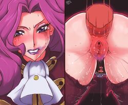 1boy 1girls anal anal_grip anal_sex ass big_penis blue_eyes bottomless clothed_sex clothes code_geass cornelia_li_britannia crying disembodied_penis doggy_style female human lipstick lipstick_mark lipstick_on_penis lipstick_ring long_hair male mascara messy painful pale_skin penis purple_eyes purple_hair purple_lipstick pussy randomboobguy red_eyes runny_makeup sex smeared_lipstick straight tears two_tone_eyes vagina