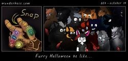 2019 anthro canid canine comic digital_media_(artwork) erection forced fur halloween hi_res holidays humor infinity_gauntlet kemono lagomorph leporid male male_only mammal marvel penis rabbit rape text webcomic were werecanid werecanine werewolf wunderhase